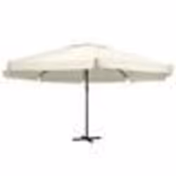 vidaXL Parasol de jardin avec mât en aluminium 600 cm Blanc sable - TU