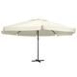 vidaXL Parasol de jardin avec mât en aluminium 600 cm Blanc sable - TU