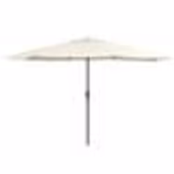 vidaXL Parasol de jardin avec mât en métal 390 cm blanc sable