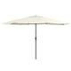 vidaXL Parasol de jardin avec mât en métal 390 cm blanc sable