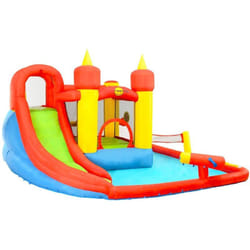 Château gonflable avec toboggan et piscine 410x385x220cm pvc Happy Hop