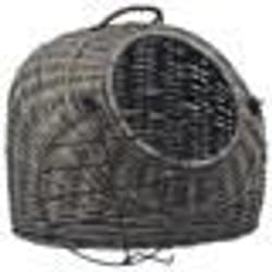 vidaXL Cage de transport pour chats Gris 50x42x40 cm Saule naturel