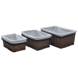 vidaXL Ensemble de paniers gigognes 3 pcs Marron Saule - TU