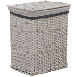 vidaXL Panier à linge Blanc Saule