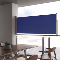 vidaXL Auvent latéral rétractable de patio 100x300 cm Bleu - TU