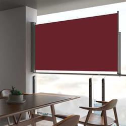 Auvent latéral rétractable de patio 160x300 cm Rouge - Vidaxl