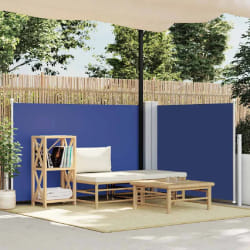 vidaXL Auvent latéral rétractable Bleu 120 x 1000 cm - TU