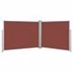 vidaXL Auvent latéral rétractable Marron 140 x 1000 cm - TU