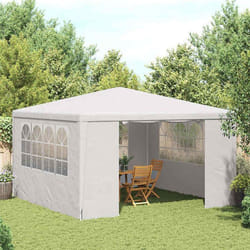 vidaXL Tente de réception avec parois latérales 4x4 m Blanc 90 g/m² - TU