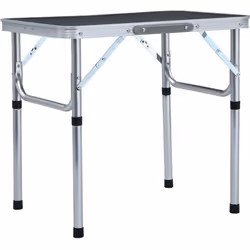 vidaXL Table pliable de camping Gris Aluminium 60x45 cm