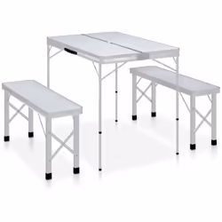 Cet ensemble de table de camping dans une conception de valise compacte vous sera utile lorsque vous organiserez un pique-niq ...