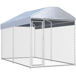 Chenil d'extérieur avec toit pour chiens 382x192x225 cm Vidaxl