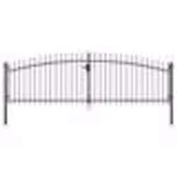 Portail double - vidaXL - 400 x 175 cm - Acier noir - Battant - Manuel
