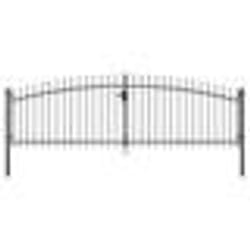 Portail double - vidaXL - 400 x 175 cm - Acier noir - Battant - Manuel