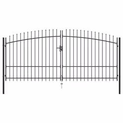 vidaXL Double portail avec haut sous forme de lance 400 x 225 cm - TU
