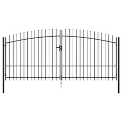 vidaXL Double portail avec haut sous forme de lance 400 x 225 cm - TU