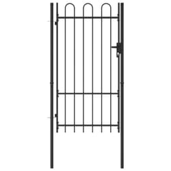 Vidaxl - Portillon simple porte avec dessus arqué Acier 1x1,75 m Noir