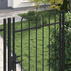 vidaXL Portillon simple porte avec dessus arqué Acier 1x2 m Noir - TU