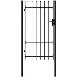 Vidaxl - Portillon simple porte avec dessus à pointe Acier 1x1,75 m Noir