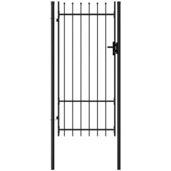Vidaxl - Portillon simple porte avec dessus à pointe Acier 1x2 m Noir