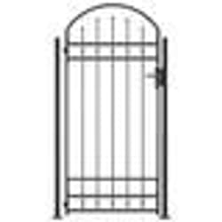 vidaXL Portail de clôture à dessus arqué et 2 poteaux 105x204 cm Noir - TU