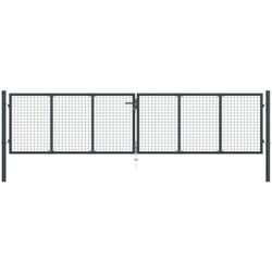 Vidaxl - Portail en maille de jardin Acier galvanisé 400 x 125 cm Gris