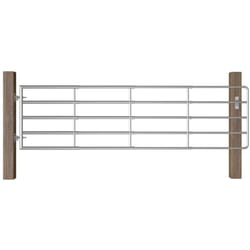 Vidaxl - Portillon à 5 barres Acier (115-300)x90 cm Argenté