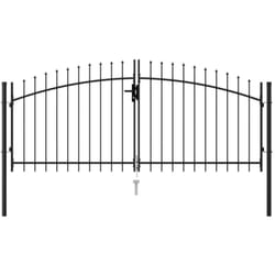 Vidaxl - Portillon double porte avec dessus à pointe Acier 3x1,25 m Noir