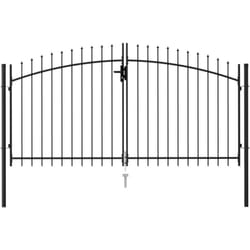 Vidaxl - Portillon double porte avec dessus à pointe Acier 3x1,5 m Noir