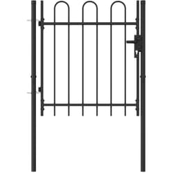 Portillon simple porte avec dessus arqué Acier 1x1 m Noir