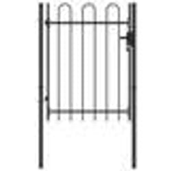vidaXL Portillon simple porte avec dessus arqué Acier 1x1,2 m Noir - TU