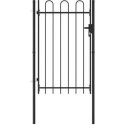 Vidaxl - Portillon simple porte avec dessus arqué Acier 1x1,5 m Noir
