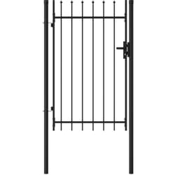 Vidaxl - Portillon simple porte avec dessus à pointe Acier 1x1,5 m Noir