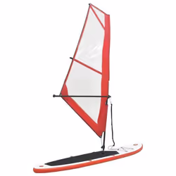 vidaXL Ensemble de planche SUP gonflable avec voile Rouge et blanc - TU