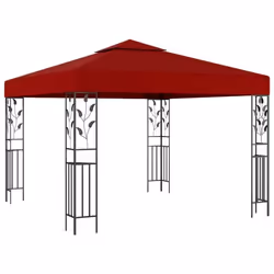 vidaXL Belvédère 3x3 m Rouge bordeaux - TU