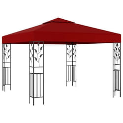 vidaXL Belvédère 3x3 m Rouge bordeaux - TU