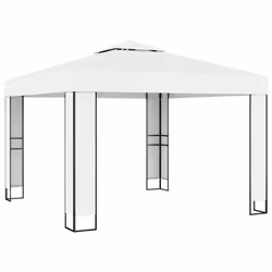 vidaXL Tonnelle avec toit double 3x3 m Blanc - TU