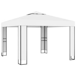 vidaXL Tonnelle avec toit double 3x3 m Blanc - TU