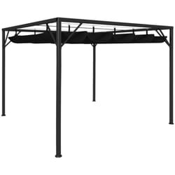 Vidaxl - Chapiteau de jardin avec auvent rétractable 3x3 m Anthracite