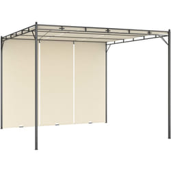 vidaXL Belvédère de jardin avec rideau latéral 3x3x2,25 m Crème - TU
