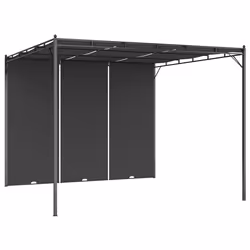 vidaXL Belvédère de jardin avec rideau latéral 3x3x2,25 m Anthracite - TU