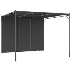 vidaXL Belvédère de jardin avec rideau latéral 3x3x2,25 m Anthracite - TU