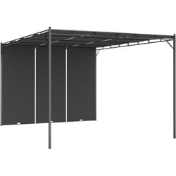 Vidaxl - Belvédère de jardin avec rideau latéral 4x3x2,25 m Anthracite