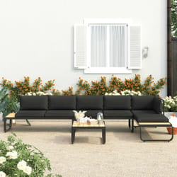 Vidaxl - Canapés d'angle de jardin 4 pcs et coussins Aluminium et wpc