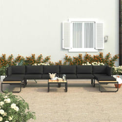 Vidaxl - Canapé d angle de jardin à 5 places avec coussins Aluminium wpc