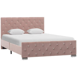 Cadre de lit sans matelas Rose Velours 120x200 cm Vidaxl