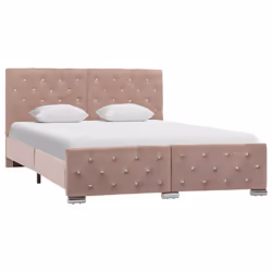 vidaXL Cadre de lit sans matelas Rose Velours 140x200 cm - 140 x 200 cm
