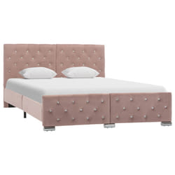 vidaXL Cadre de lit sans matelas Rose Velours 140x200 cm - 140 x 200 cm