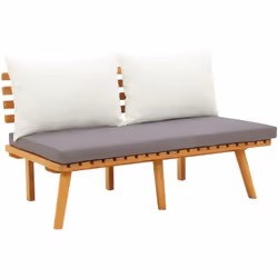 Ce banc de jardin en bois avec coussins ajoutera une touche de charme rustique à votre jardin ou à tout autre espace de vie e ...