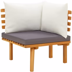 Ce canapé d'angle de jardin en bois avec coussins ajoutera une touche de charme rustique à votre jardin ou à tout autre espac ...